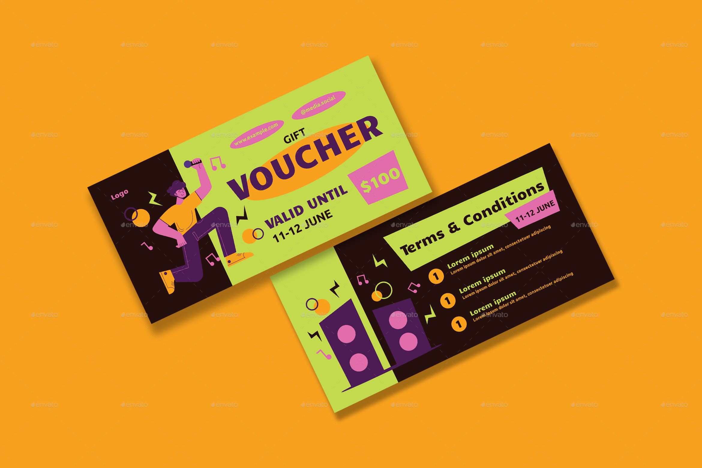 Karaoke Night Voucher, Print Templates GraphicRiver